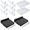 Azar Displays Black 6 Compartment Divider Bin Cosmetic Tray with Pushers - 6 Slots per Tray, 2-Pack 225830-6COMP-BLK-2PK - alternate 6
